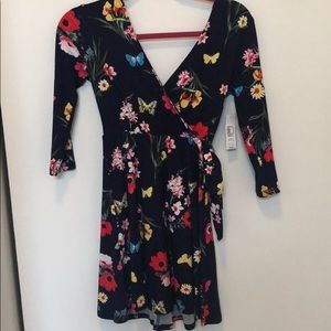 Navy floral dress